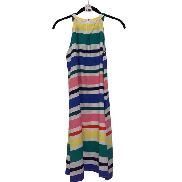 Sundress Striped Halter Linen, LOFT Ann Taylor Dress, S, Multi Color, Rainbow - Picture 5 of 8
